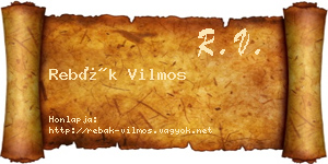 Rebák Vilmos névjegykártya
